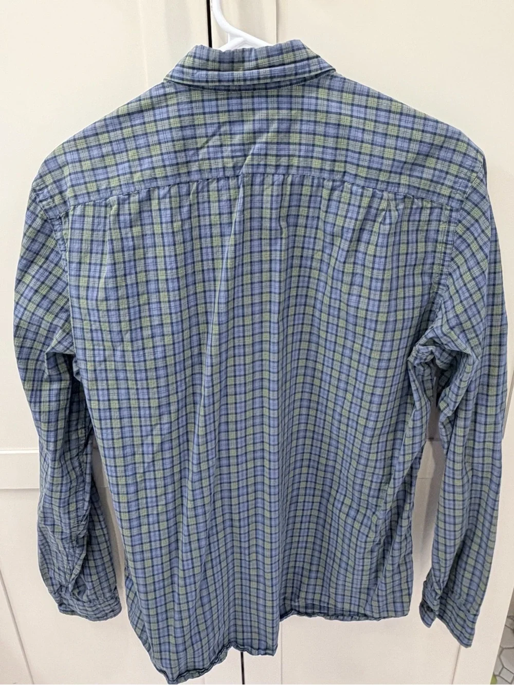 J. Crew Men's Blue and Green Plaid Button-Down Shirt